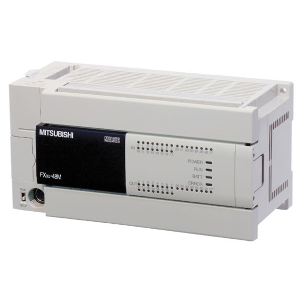 Mitsubishi PLC Module FX3U 48MT ES A with 48 I O points 24 inputs 24 transistor outputs and integrated RS422 USB communication ports