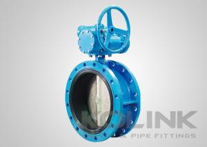 China Double Flanged Rubber Lined Butterfly Valve Concentric Ductile Iron GGG50 on sale