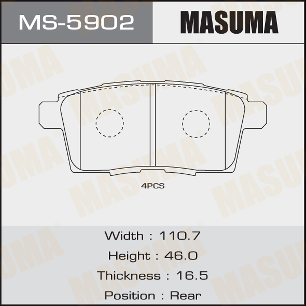 LINCOLN Car Fitment MS-5902N MASUMA Auto Spare Parts Front and Rear set brake pads L2Y7-26-43Z 7U2J2C453AA J10
