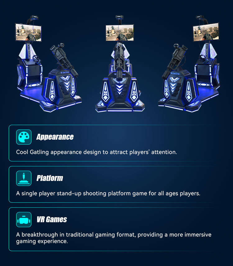 YHY VR Gatling Gun Simulation Virtual Reality Shooting Gaming Machine Arcade Game Machine