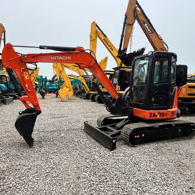 Used Crawl Excavator HItachi ZX55-5A Mini 0.19m3 Bucket Capacity For Construction