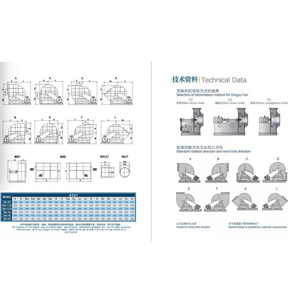 High Temp Stainless Steel Centrifugal Fan 800m3/H - 90000m3/H ISO 9001