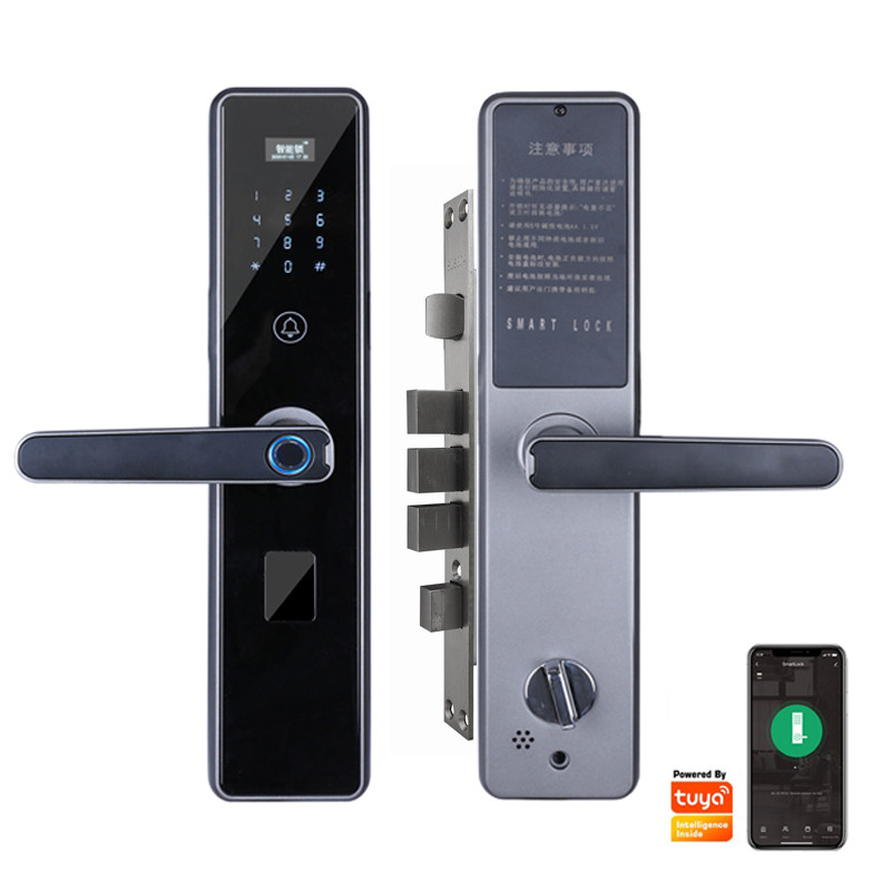 Alkaline Battery WIFI Electronic Door Lock FCC TUYA APP Fingerprint Door Lock