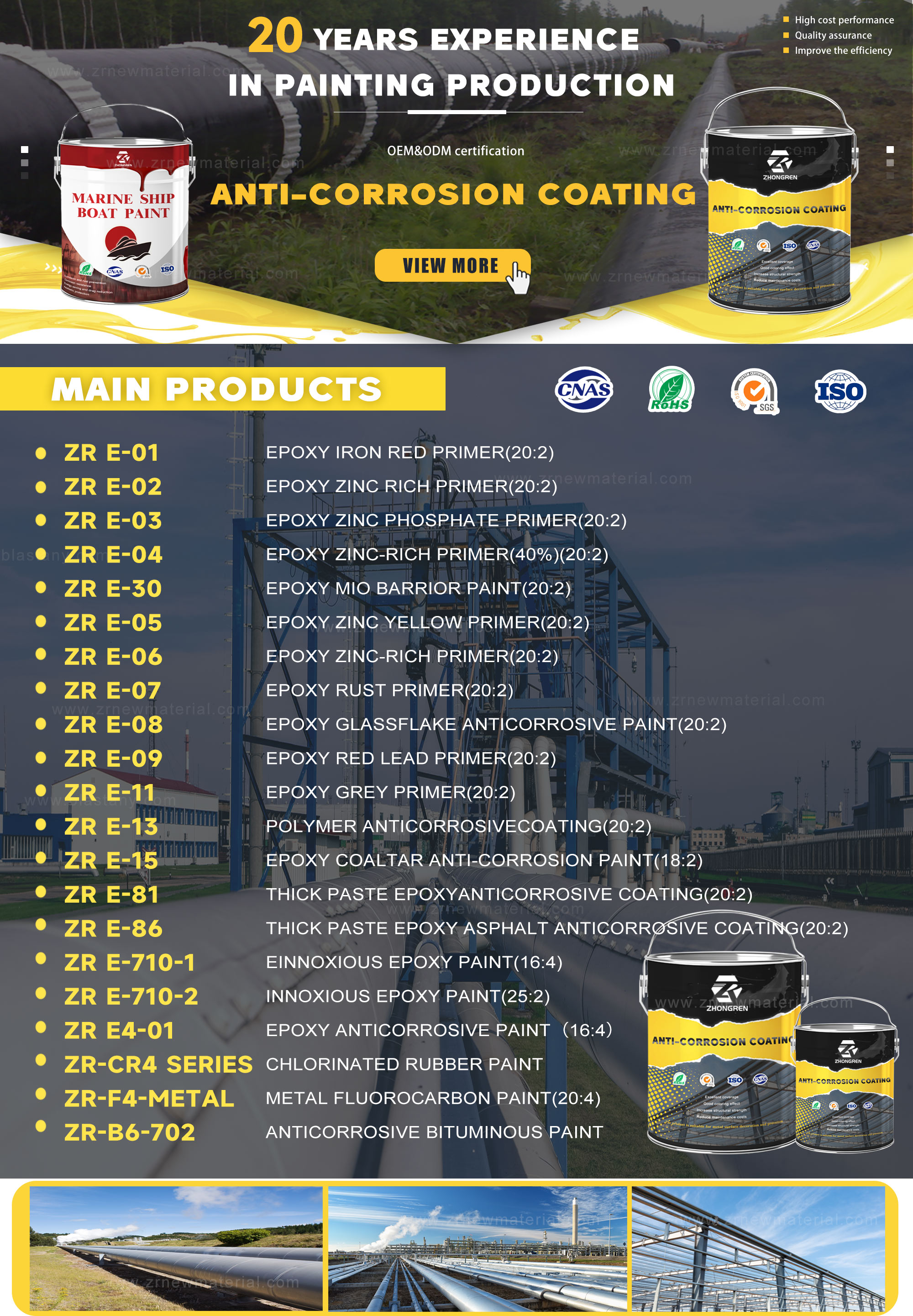 Multifunctional Anti Corrosion Paint Industrial Epoxy Paint With Customized Colors