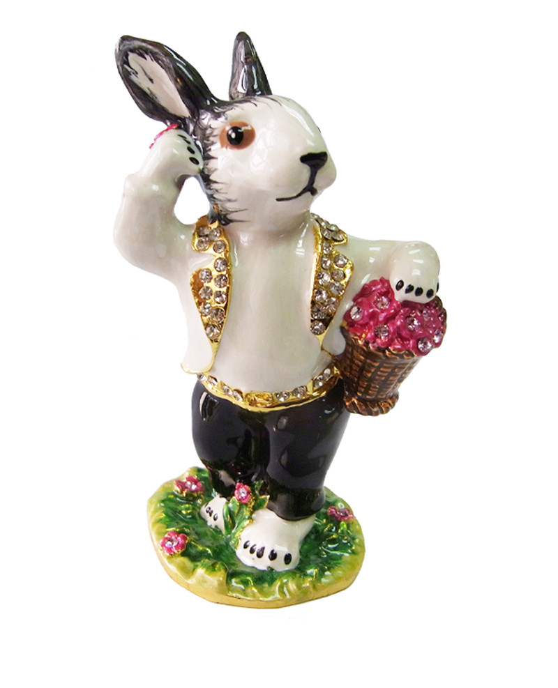 Easter Rabbit Trinket Box Rabbit Trinket Jewelry Box Bejeweled Box Cony Jewelry Trinket Box Easter Bunny Jewelry Box