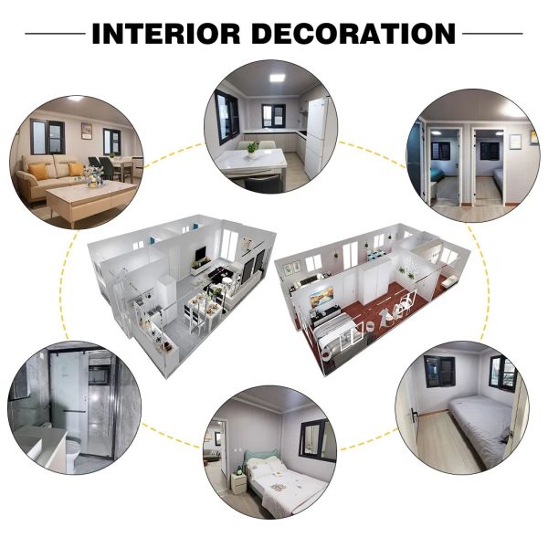 Expandable Container House with Galvanized Light Steel Frames Customizable Size and Layout Windproof and Waterproof