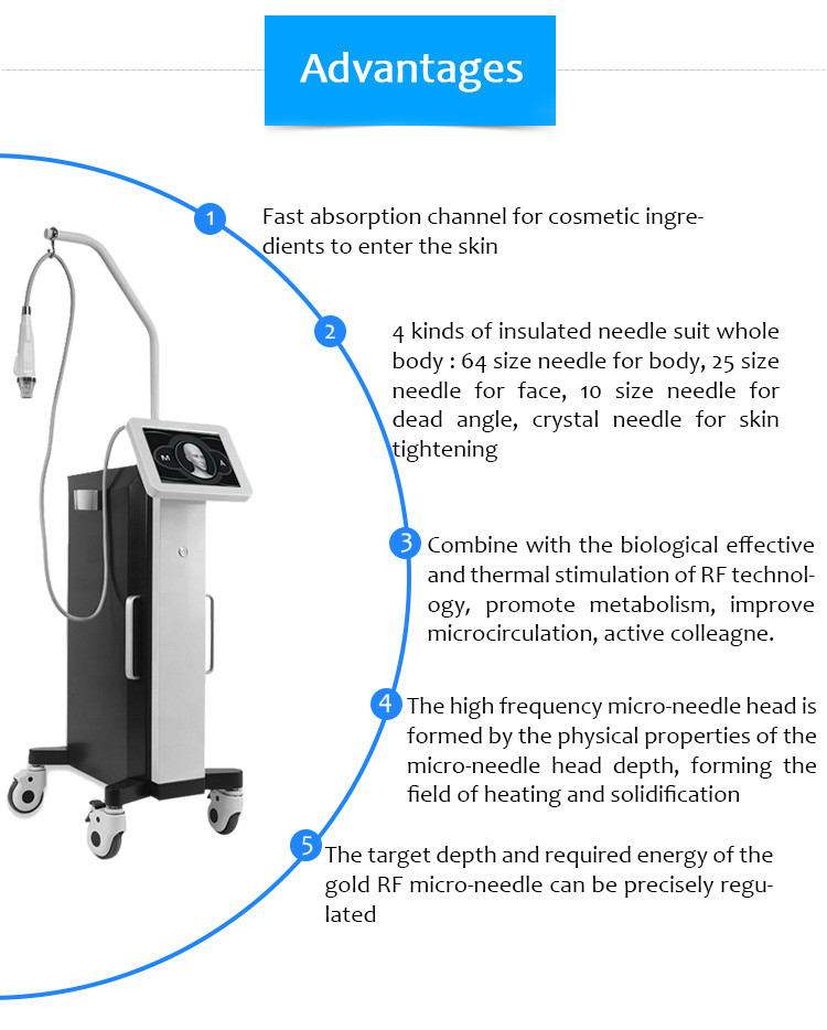 A6s Virtue RF Microneedling Machine Cryo Serum Microneedle Rf Fractional Portable