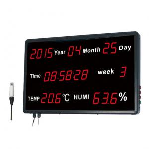Quality Time Date Digital Thermometer And Hygrometer With Wall - Mounted Big LED Screen Dispaly for sale