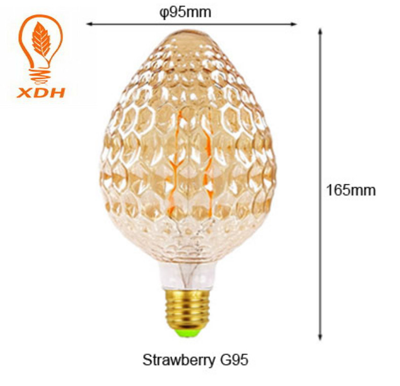 OEM Decorative Filament Bulbs Light 160Lm 4W Strawberry