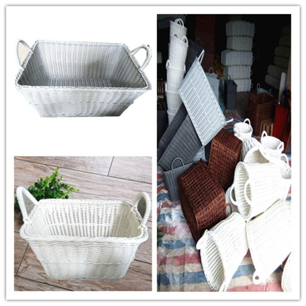 wholesale multifunction fruit decorative basket PP imitation rattan storage baskets