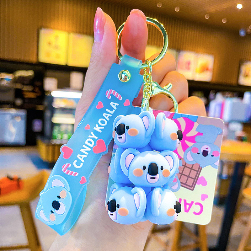 2 Pcs Black White Panda And Pink Pig Keychain Charms For Women Kids Kawaii Backpack Accessories