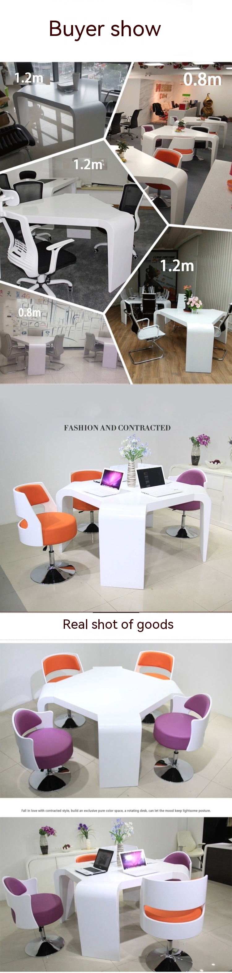 ODM Modern Triangle Office Desk and Chair Combination Small Showroom Conference Table