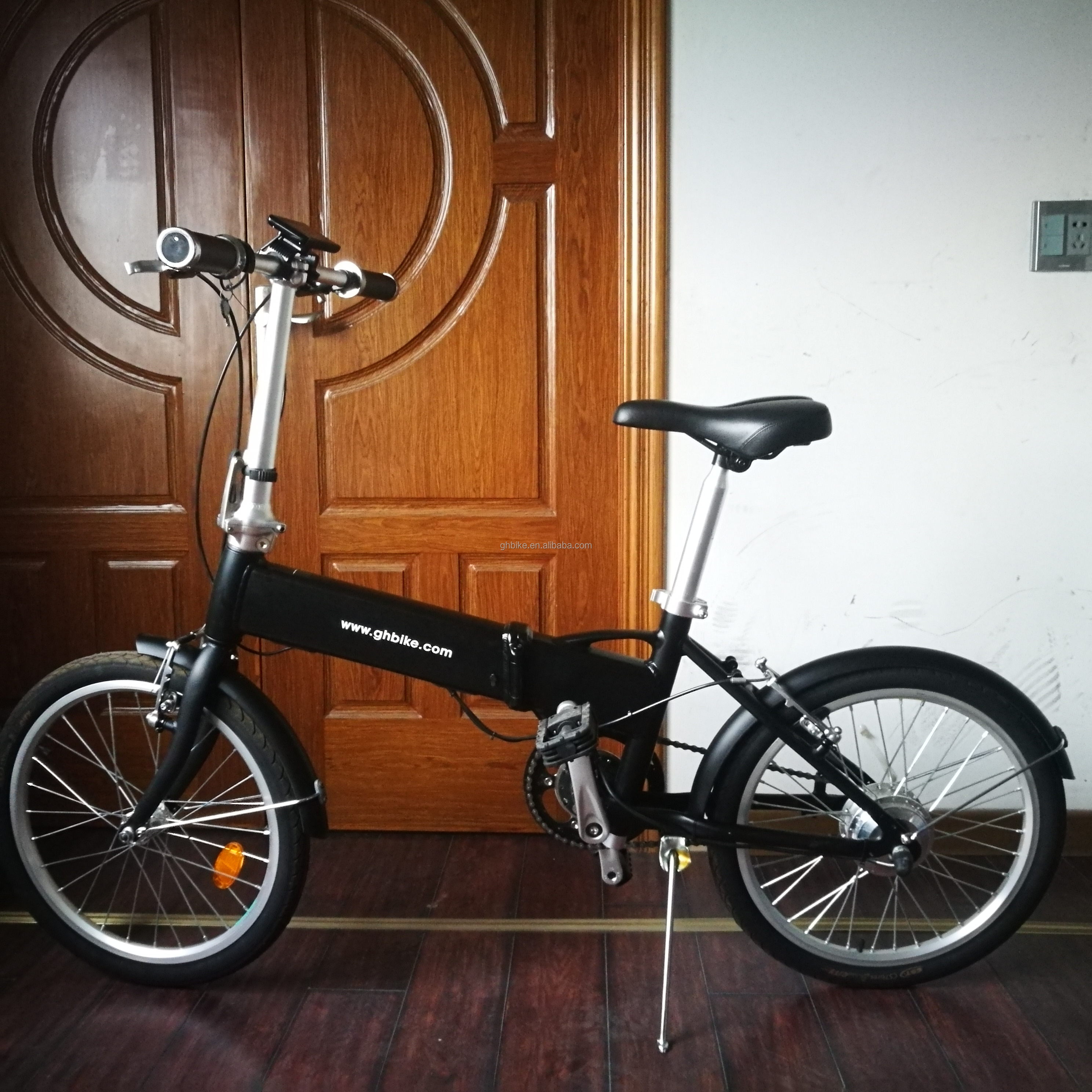 16" Mini Folding Bike with 24V 250W Motor and 10AH Lithium Battery Gears Single Speed