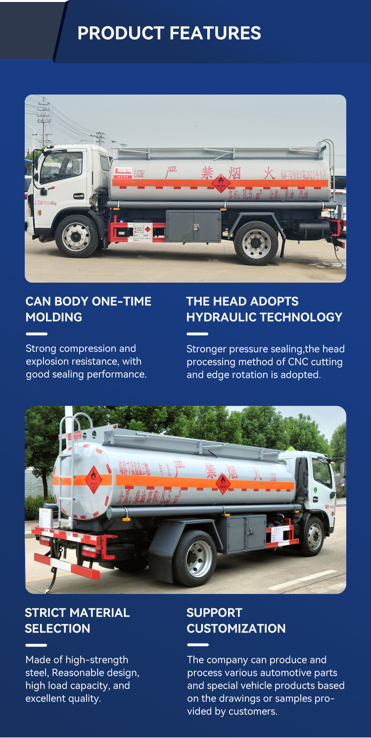 Dongfeng Chassis 8000-10000 Liters Diesel Fuel Tanker Truck for Customized Oil Delivery