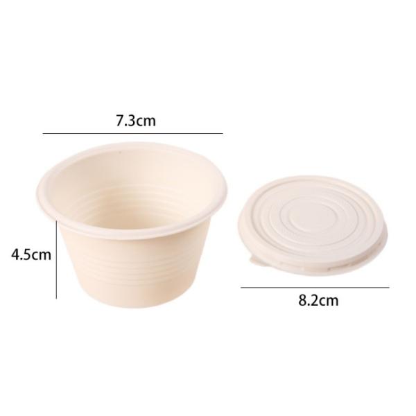 4OZ Disposable Cornstarch Tableware Seasoning Sauce Portion Cups With Lids