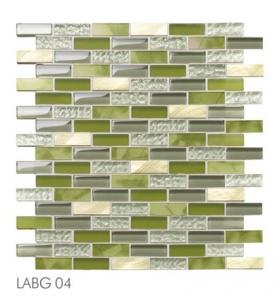 Quality kitchen backsplash tile crystal glass mosaic tile LABG04 for sale