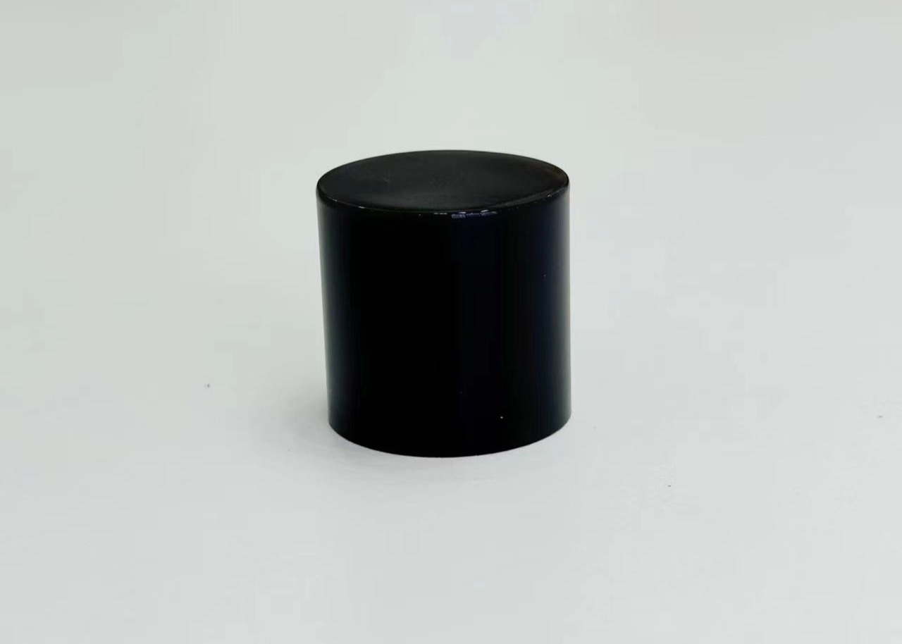 High-grade Shiny Black Zinc Metal Perfume Cap For Custom Fragrance Presentation
