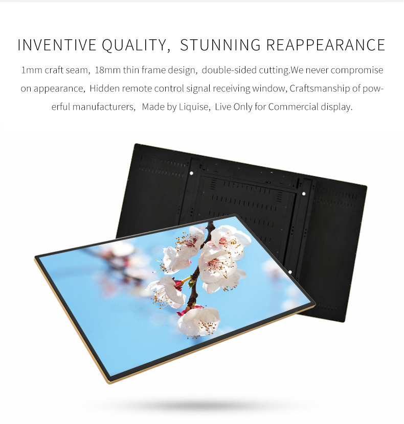 55inch Milk Tea Shop Advertising Monitors LCD Wall Mounted