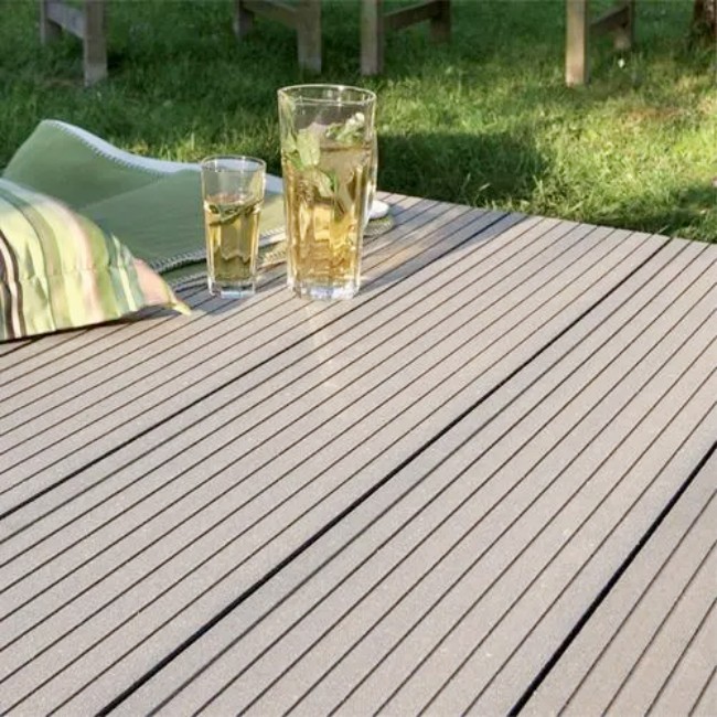 Recycled Anti UV WPC Hollow Decking French Grey Hollow Composite Decking