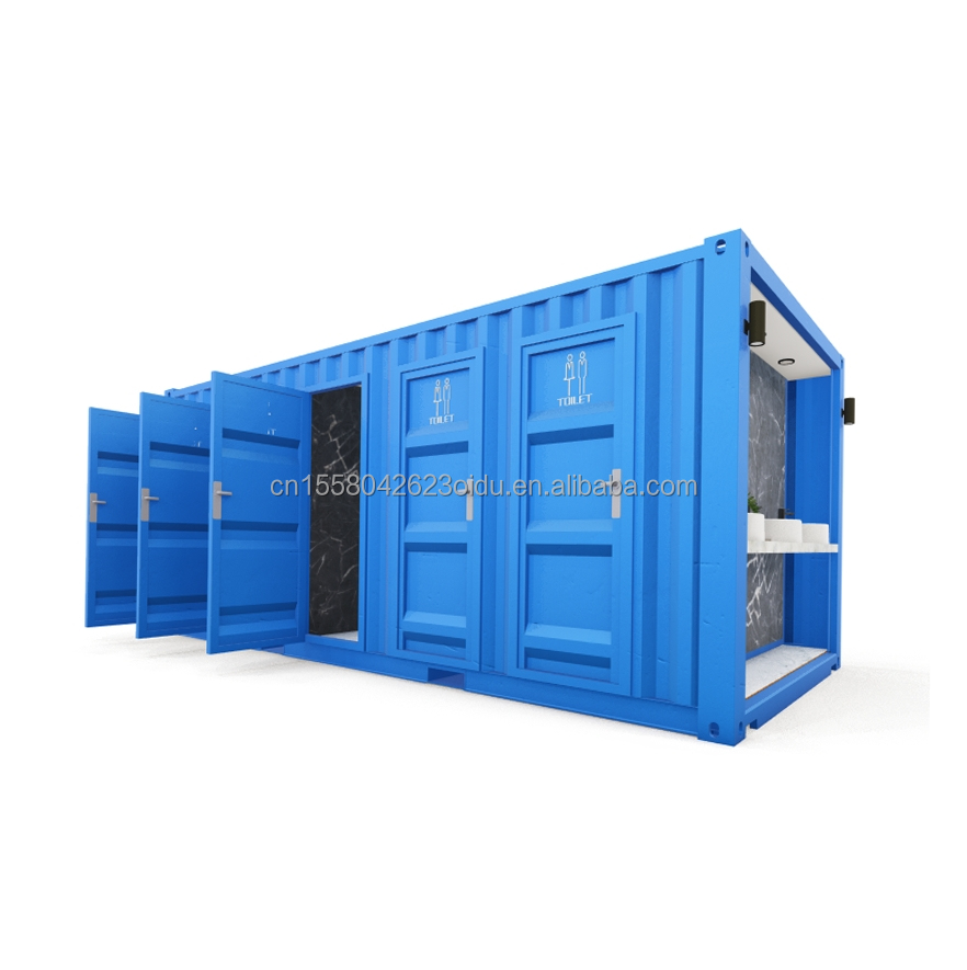 Modern Design Flat Pack Container for Public in 20ft Mobile Trailer Bathroom Camping and Beyond Your Imagination