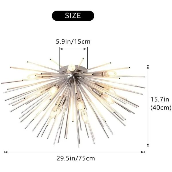 Hedgehog Ball Chandelier American Living Room Dining Room Sunburst Starburst Chandelier （WH-AP-656）