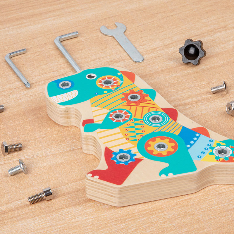 Kids Learning Fun Montessori Early Education Wooden Nut Disassembly and Assembly Tool
