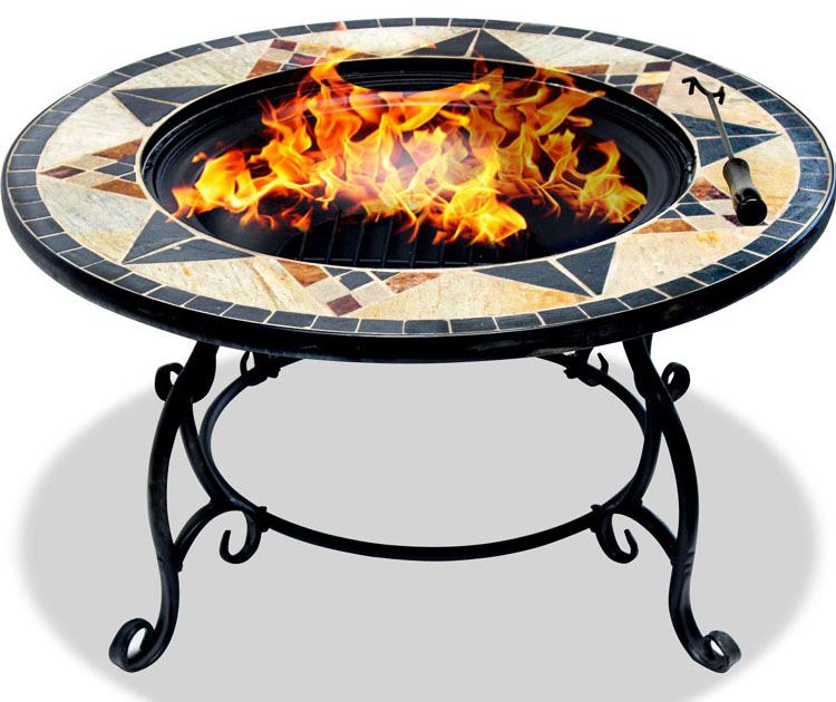 Outdoor Garden Picnic Firepit with Portable Wood Burning Firepit and Korean Charcoal BBQ