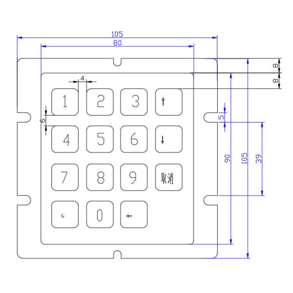 Watertight Metal Industrial Numeric Keypad For Train Ticket Terminal