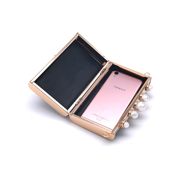 ODM Imitation Pearl Clasp Clamshell Clutch Frame 22.5cm*11.5cm