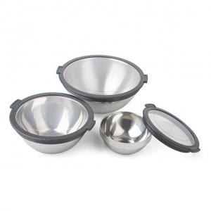 China Size Optional Salad Bowl Stainless Steel Mixing Bowl Set Soup Bowl Serving Bowls on sale