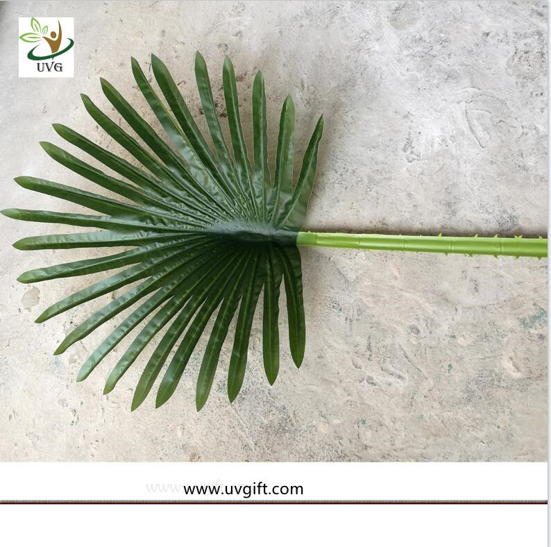 UVG environmentally friendly material fake plastic Fan palm leaves for indoor trees decoration PTR063