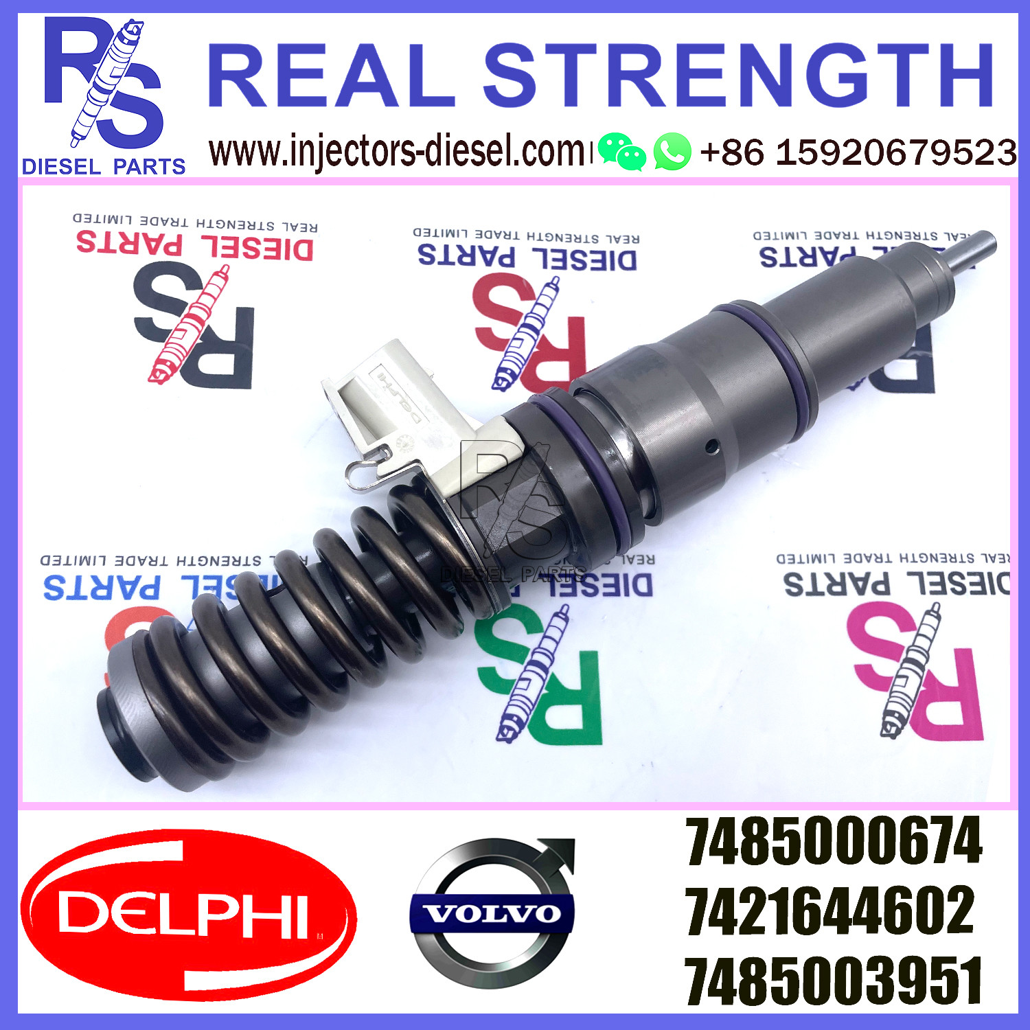 DELPHI 4pin 7485000674 Diesel pump Injector 7421644602 7485000674 7485003951 E3.18 for V-O-L-V RVI MD11 3503 & 3503 EURO 4