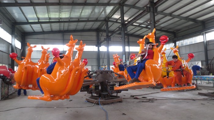 16 Seats Fun Carnival Rides , Kangaroo Jump Ride With Iron And FRP Material
