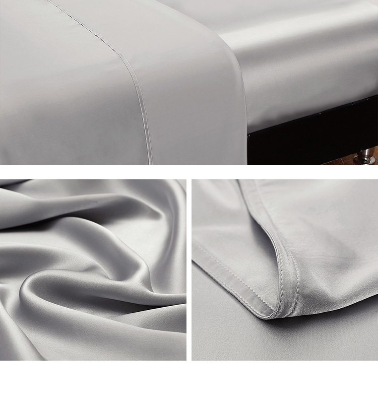 19mm Thread Count Fitted Sheet Set 100% Silk Oeko-TEX Certified Duvet Cover Included