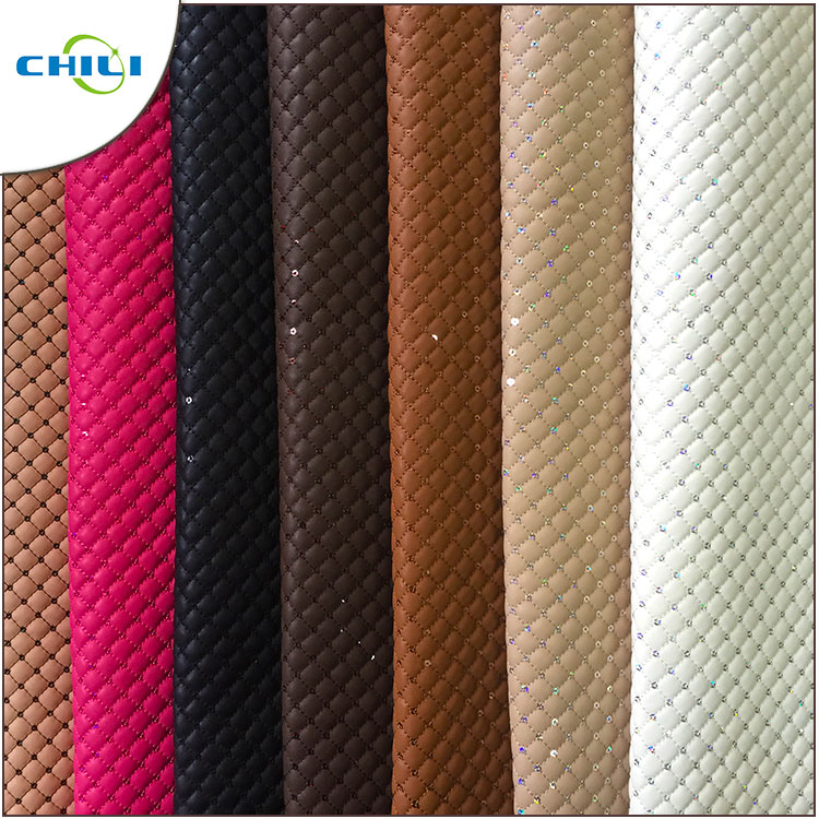 Thicker Padded Faux Leather Fabric Multi Layers Anti Mildew Elastic Mesh