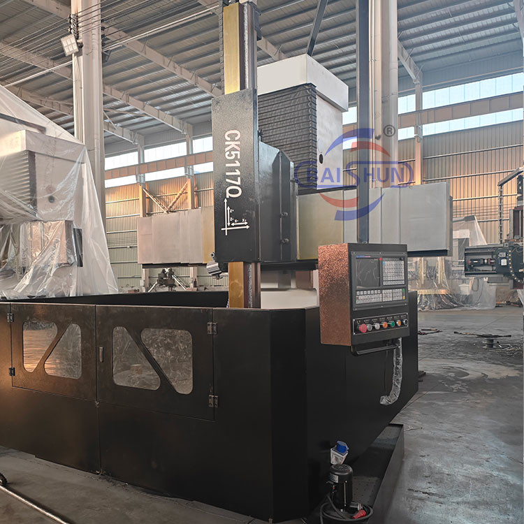 Cnc Mini Lathe Machine Single Column Vertical Lathe Price With Protection Cover