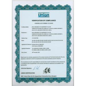 Liaocheng Nicety laser mechanical equipment Co.Ltd Certifications