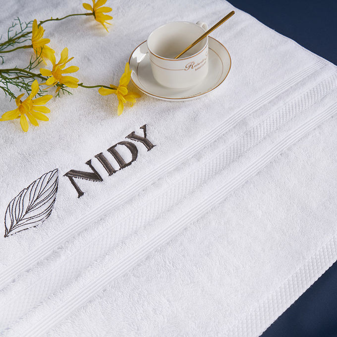 Plain Super Soft Cotton Towel , Hotel Bath Towel Custom Logo Face Towel