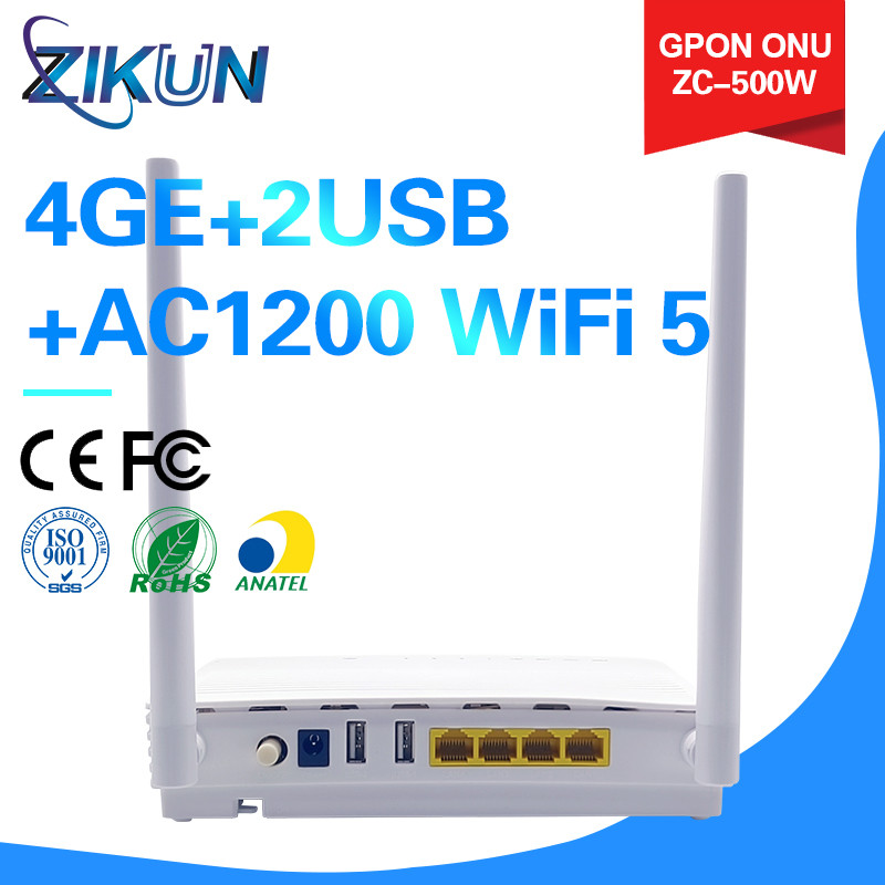 5dBi External Antennas 4GE AC1200 WiFi 5 GPON ONU SC/UPC OMCI TR069 ONT