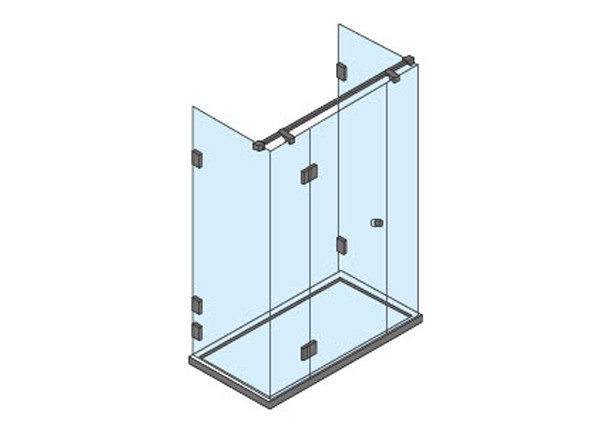 135 Degree Hinges For Frameless Shower Doors , Brass Finish Bathroom Glass Door Hinges