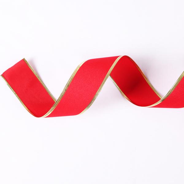 Factory Classic 25mm Metallic Gold Edge Printed Grosgrain Ribbon Bow