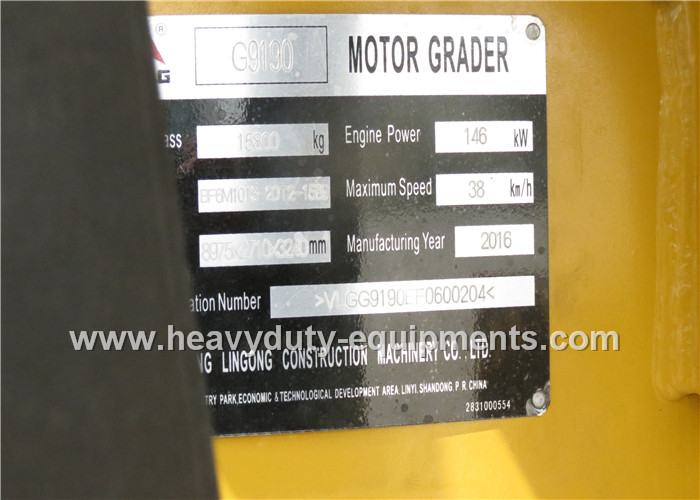 ROPS Cabin SDLG Motor Grader LG9190 with 148kw Deutz Engine Hangchi Gearbox