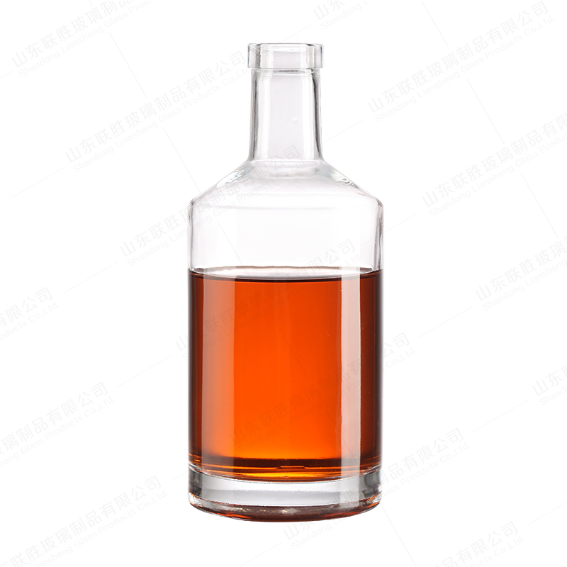 Body Material Glass Round Empty Bottle for Wine Gin Rum Brandy Vodka Liquor 750ml 500ml