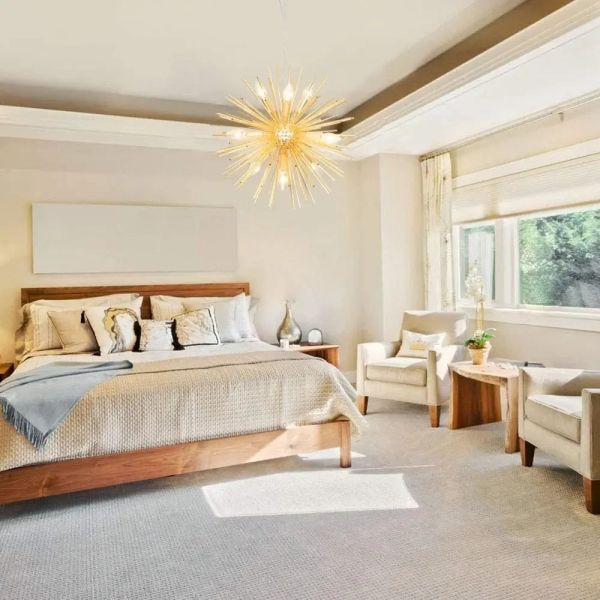 Hedgehog Ball Chandelier American Living Room Dining Room Sunburst Starburst Chandelier （WH-AP-656）