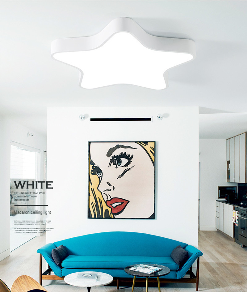 Modern creative LED ceiling lamp pink blue star baby kids children's room flush ceiling light(WH-MA-191)