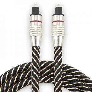 China Toslink Optic Digital Cable Nylon Braided Metal Shell Red Ring Connector HiFi SPDIF 1M - 10M For SoundBar on sale