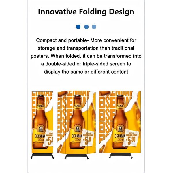 Full Color Indoor led display Tri Fold Foldable LED Poster Screen Display