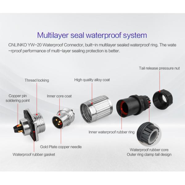 IP68 Waterproof Plug and Socket With 2 Pin More Than 12 Volt Cable Connectors for Power