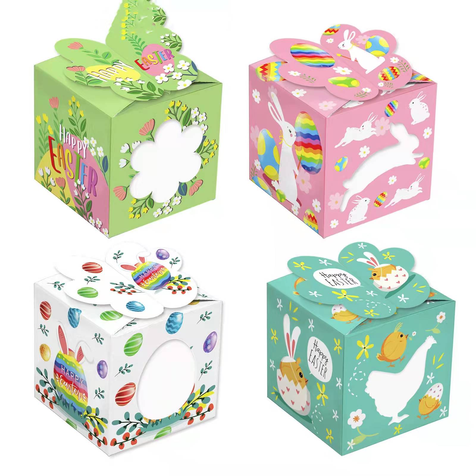 Handmade Cartoon Easter Egg Box , Paperboard Easter Chocolate Hampers