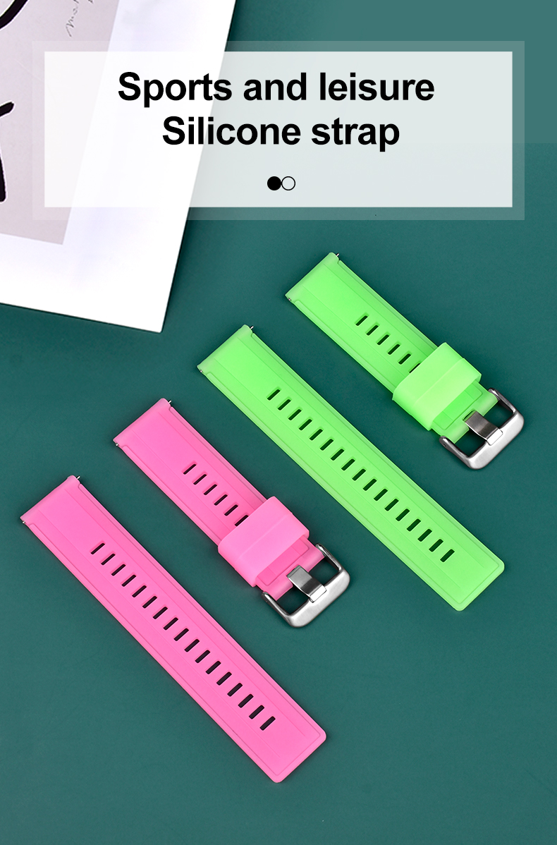 18mm 20mm 22mm Adjustable Luminous Silicone Rubber Watch Strap